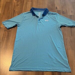 Youth Blue Striped Polo Shirt